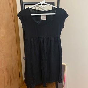 Black mini dress, short sleeves, small